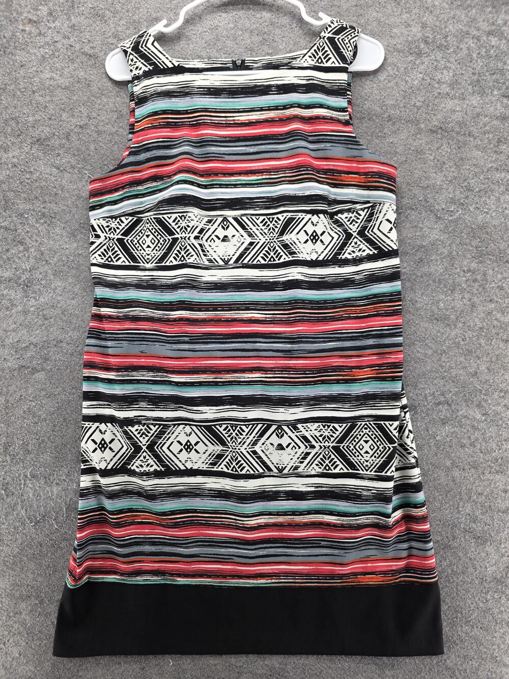 AB Studio Dress Womens 14 Multicolor Sheath Knee Length Striped Workwear Office